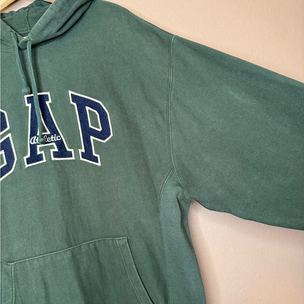 GAP Mens Vintage Dark Green Pullover Hoodie Size Medium Streetwear Retro Classic - Picture 5 of 16